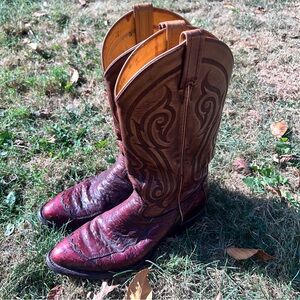 Tony Lama maroon vintage Cowboy Boots
